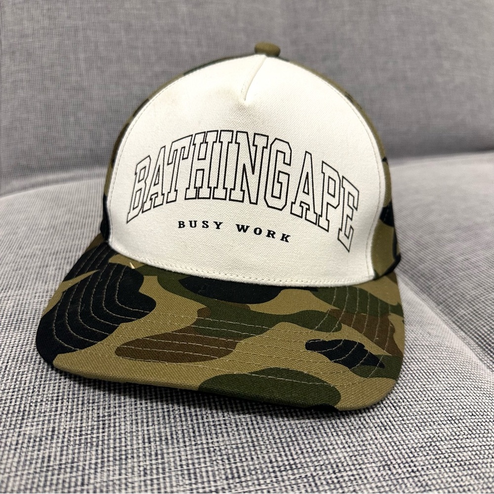 Bape White and Camouflage Hat